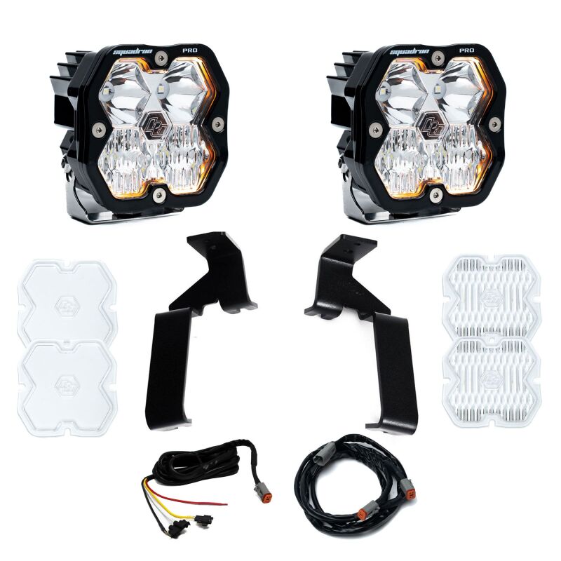 Ford Raptor Lights - A-Pillar - Baja Designs - Squadron Pro 2.0 (Driving/Combo) - Clear - `21-`25
